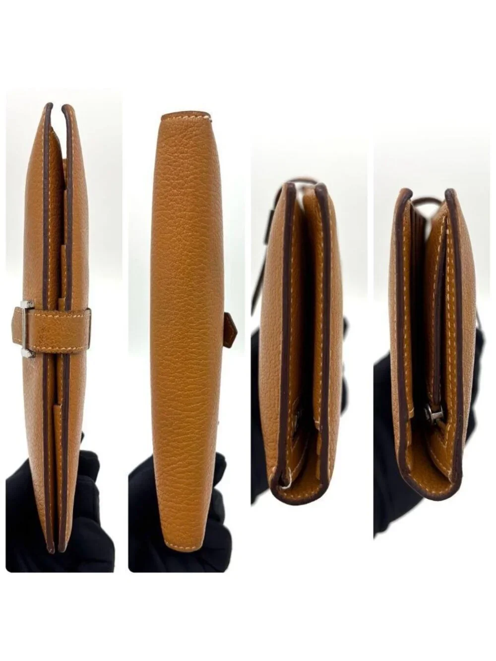 Hermes Bearn Souffle Classic Wallet Bifold Silver